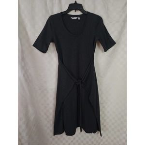 Athleta Dark Gray Tie Front Wrap Twist Knot Dress Size S